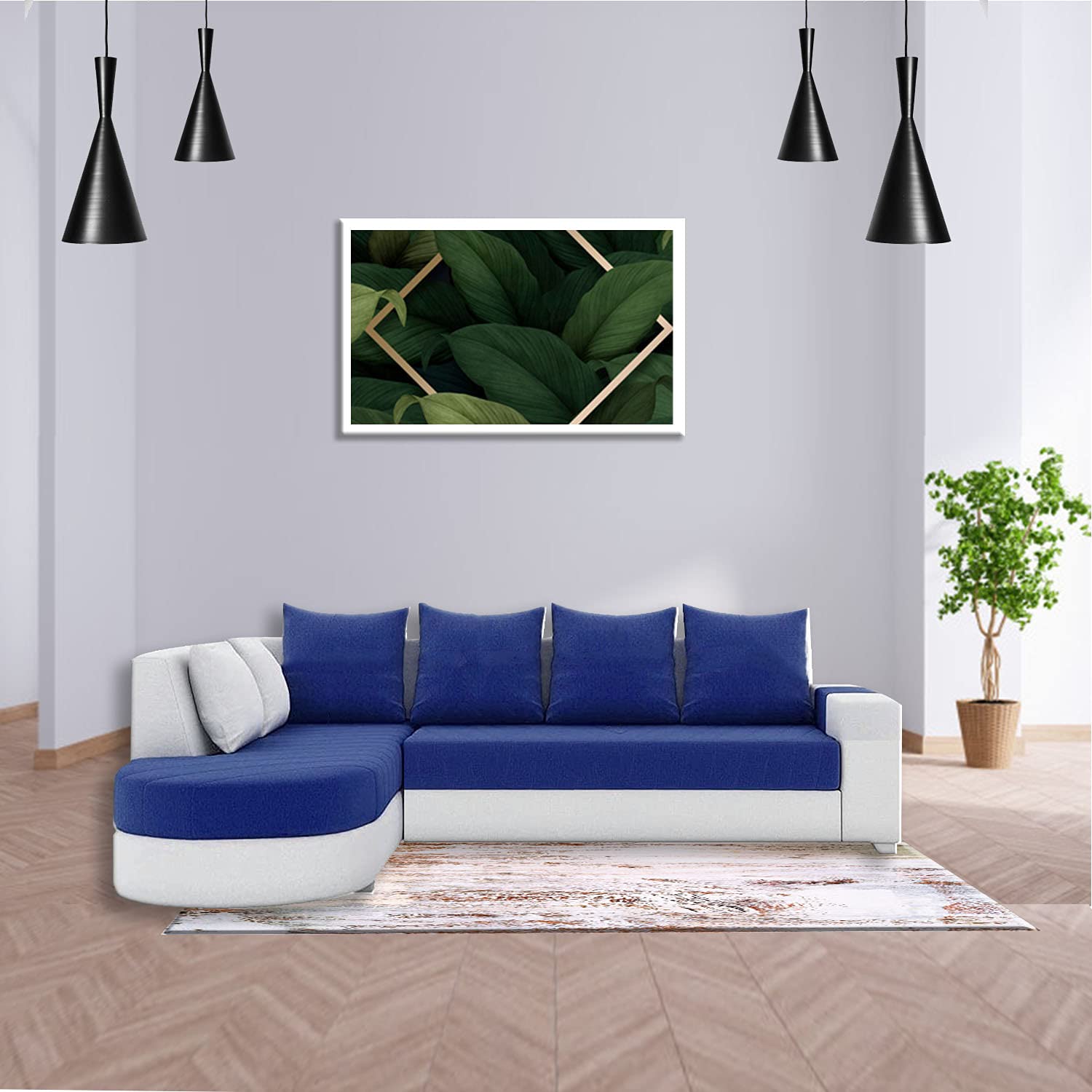 Torque India Christie 6 Seater L Shape Corner Sofa for Living Room | 6 Seater L Shape Sofa - Torque India